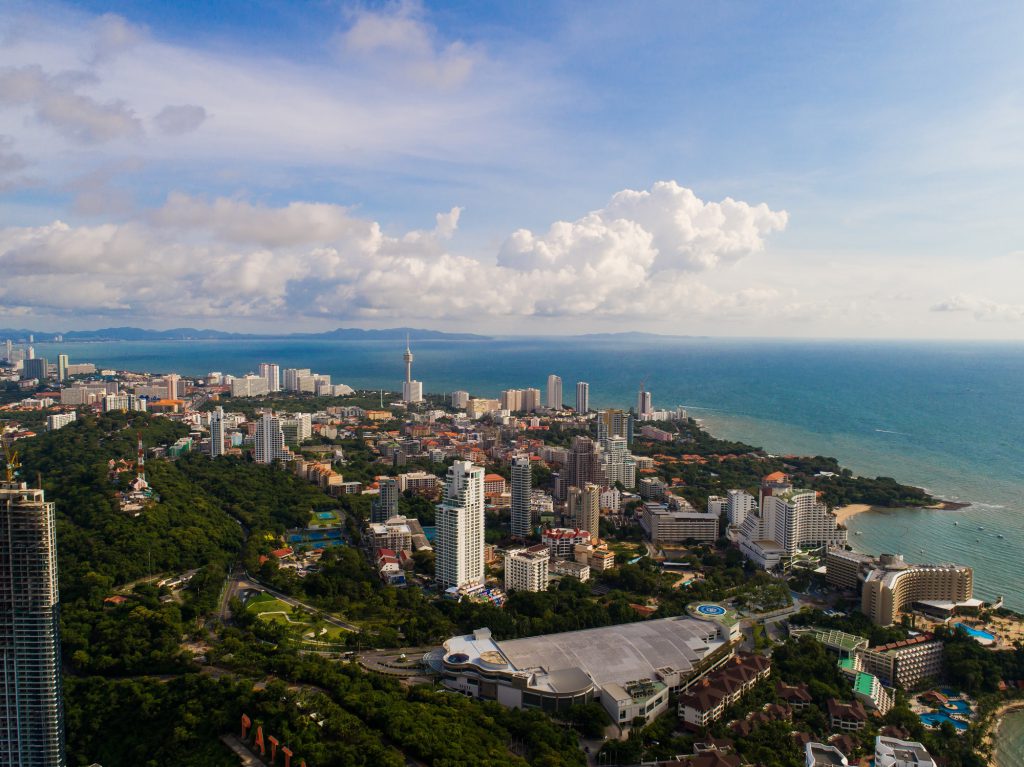 Aerial view of Pattaya beach