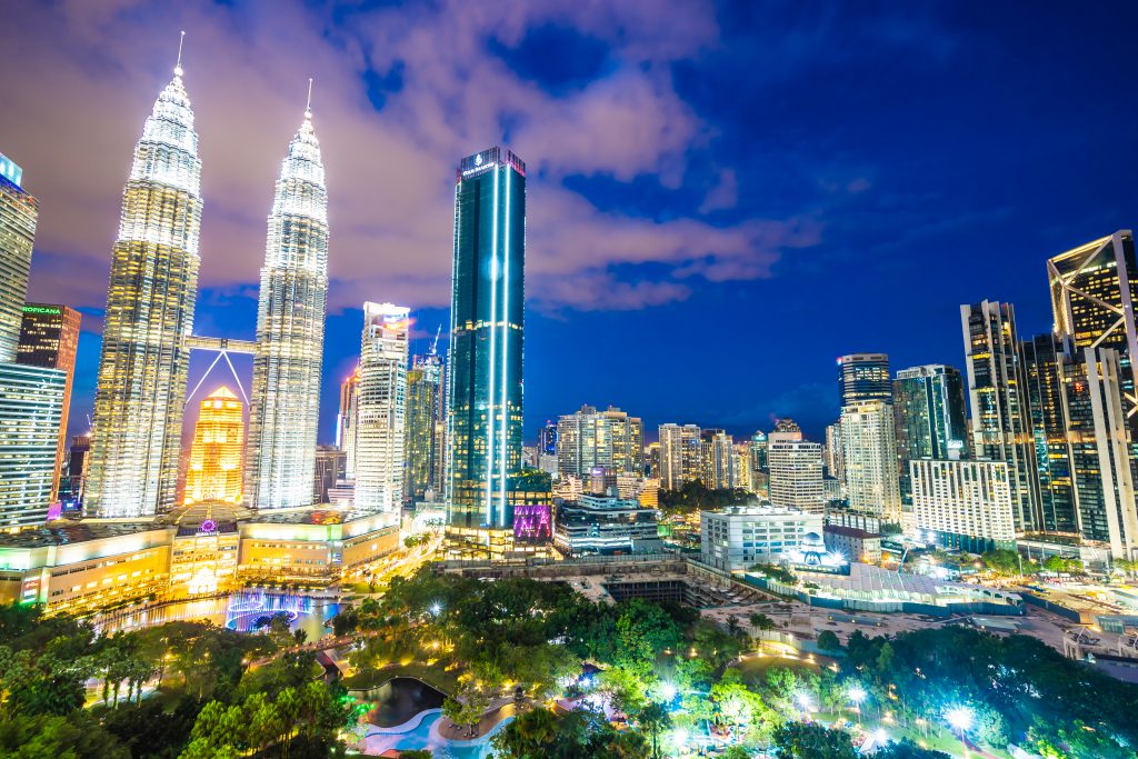 Beautiful architecture building exterior in Kuala Lumpur city in