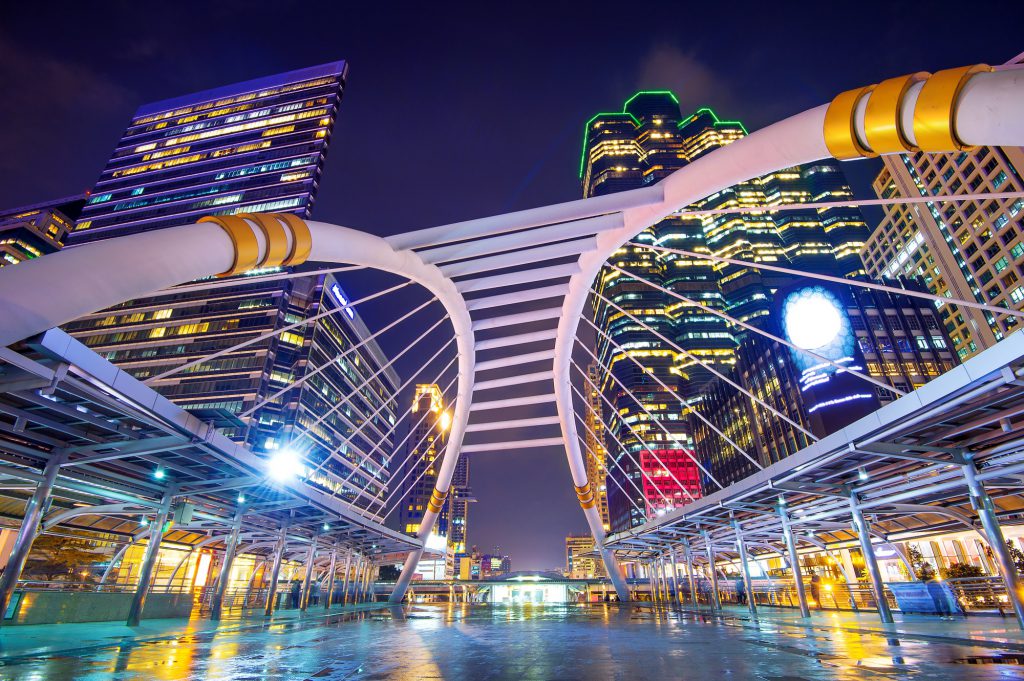 Cityscape of Sathorn in Bangkok,Thailand.