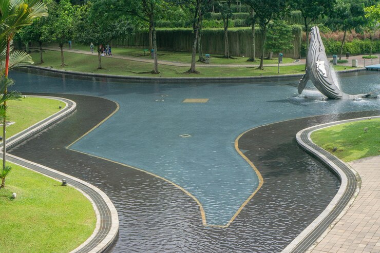 klcc park with fountains Kuala Lumpur