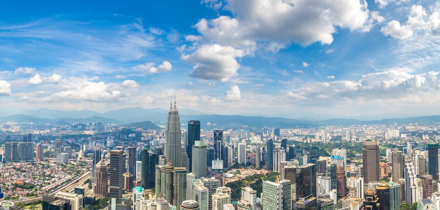 panoramic aerial view Kuala Lumpur